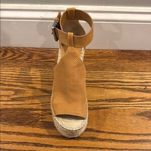 Brown Espadrilles with Ankle Strap and Platform Sole